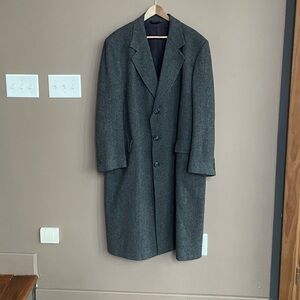 Hart Schaffer & Marx Wool Button Front Trench Coat in‎ Grey